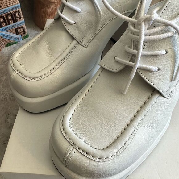 L’Intervalle BNIB White Leather Platform Oxford Shoes Size 9/9.5 40 - Picture 5 of 6